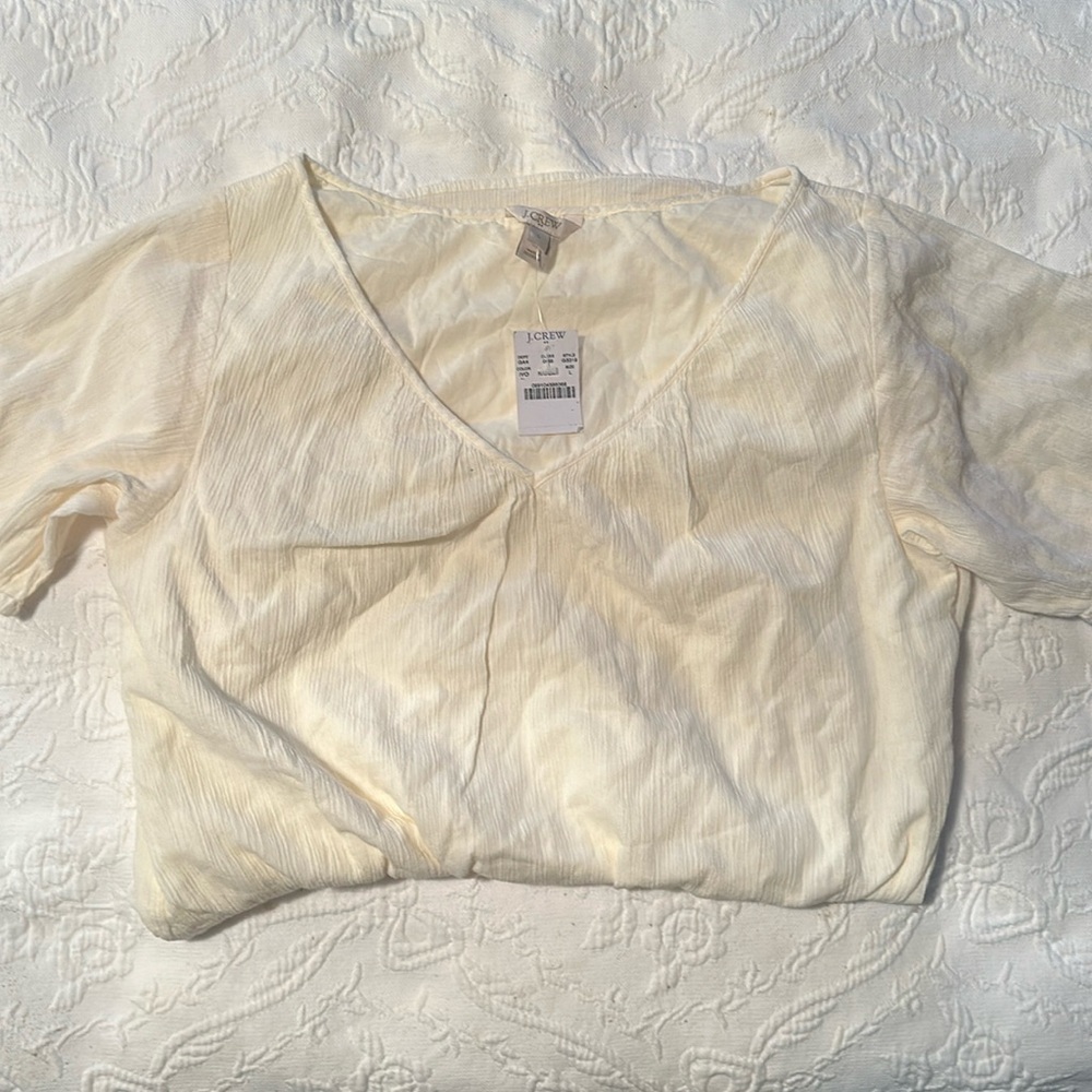 J. Crew Factory linen dress Ivory lined Large NWT